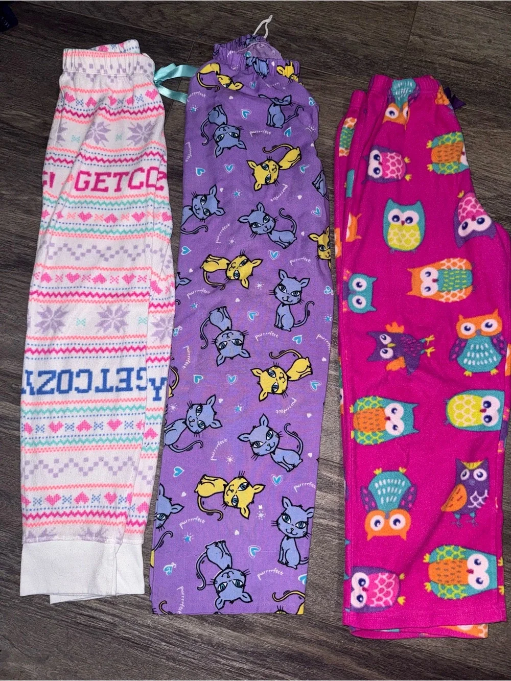 Kids Purple Cat Print Pajama Pants - Unbranded